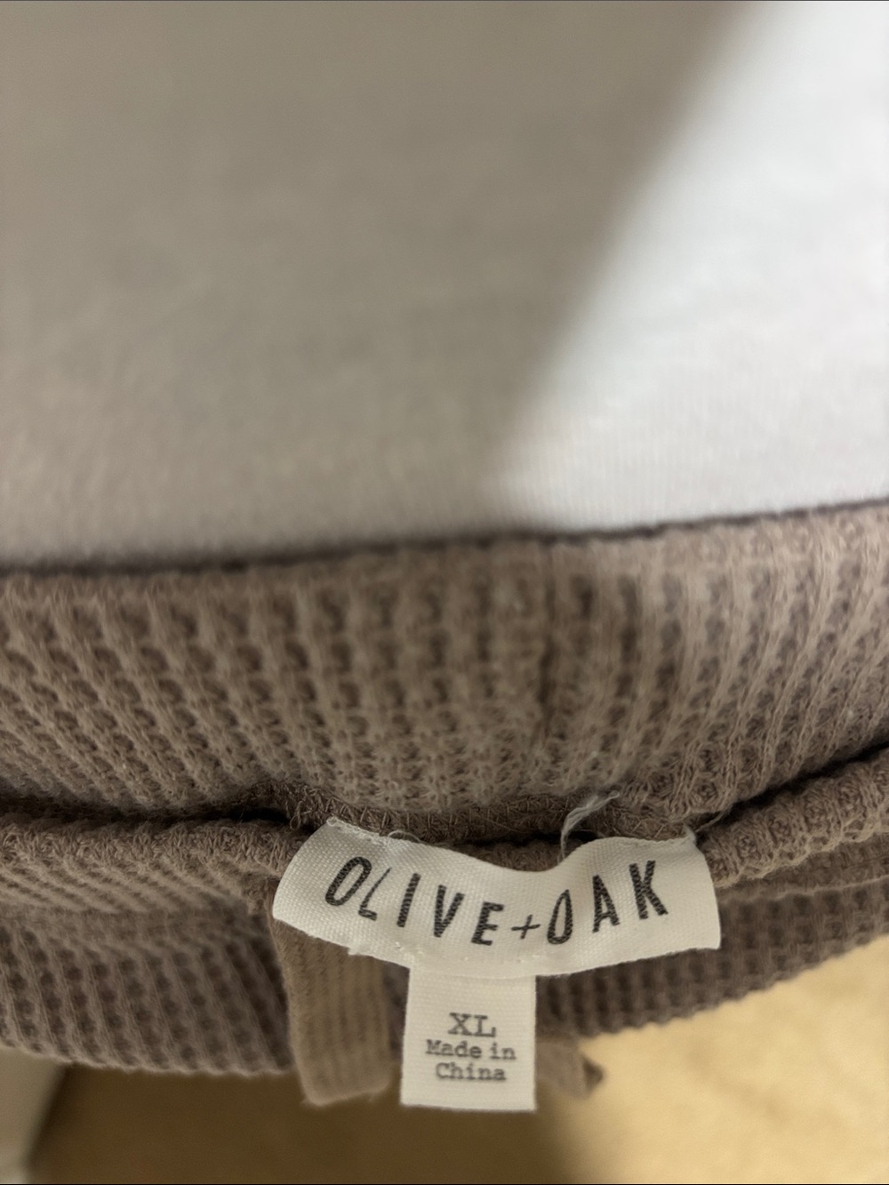 Olive & Oak Ribbed Drawstring Shorts Taupe - Picture 2 of 4
